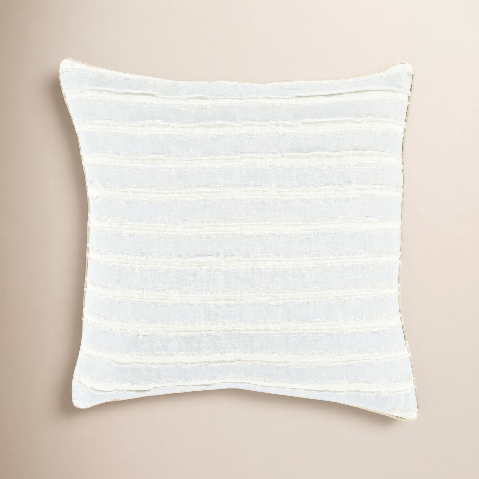 Lorena Striped Linen Throw Pillow, 22" H x 22" W x 4" D, Sky Blue, Polyester