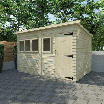 Tiger 12 Ft. W x 8 Ft. D Shiplap Pent Wooden Shed