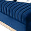 Canapé de salon moderne en velours bleu 3 avec capitonnage à canaux verticaux et fabrication solide - 3 pour appartement, rembourrage en bois et mousse douce