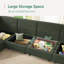 Canapé-lit modulaire en forme de U avec rangement Tremee - vert-1542576692