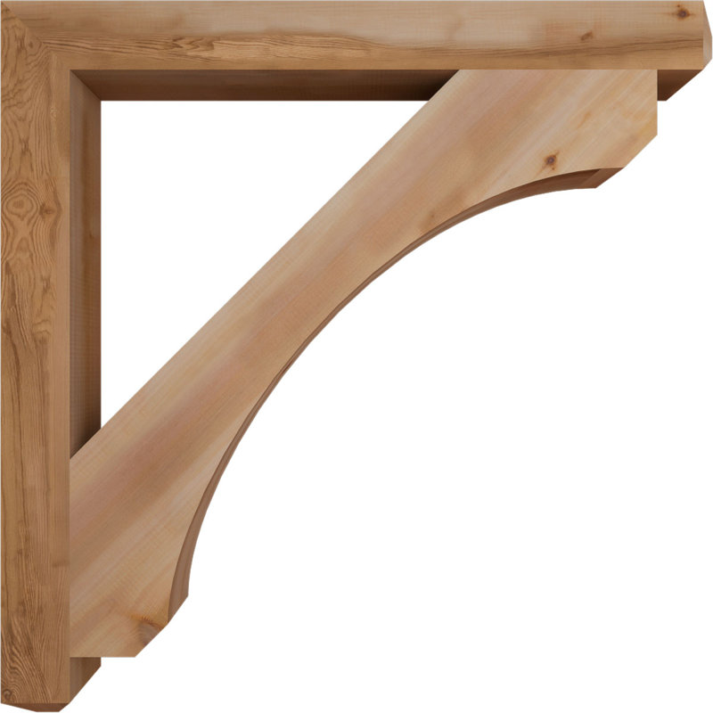 H Support en bois / corbeau, Western Red Cedar (Smooth), H 42 po x l 3,5 po x P 42 po