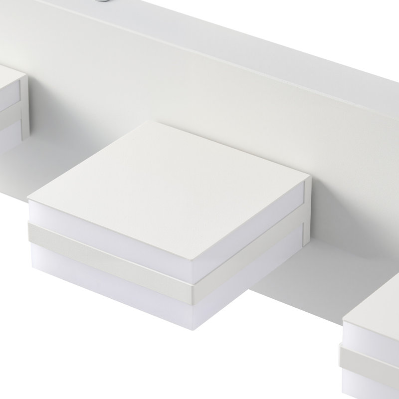 Éclairage de meuble-lavabo moderne réglable à DEL avec abat-jour rotatif CCT, Blanc mat, 5