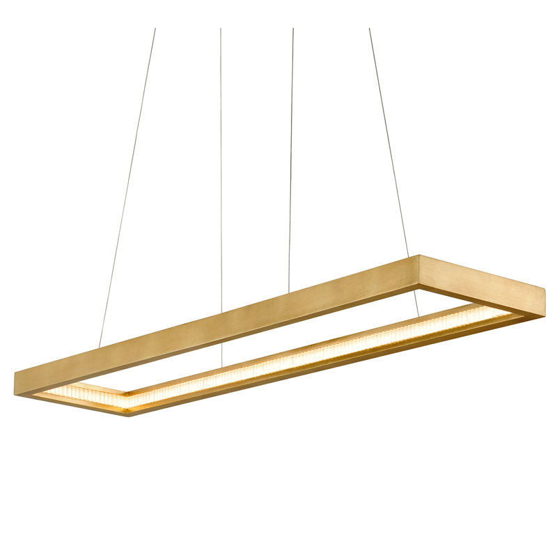 Elegant Gold Leaf Linear Pendant with Handcrafted Glass Flowers
