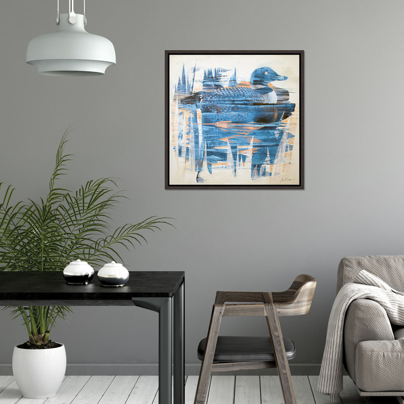 Loon Painting by Alexander Nikanpour, Brush Gel, 31.75" H x 31.75" W x 1.5" D