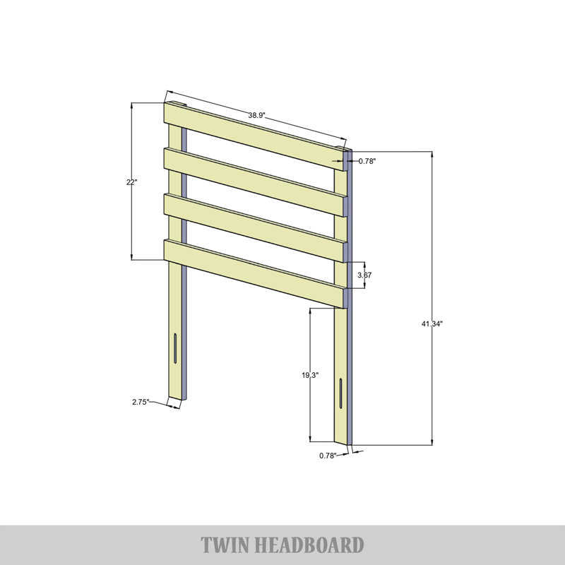Tressy Headboard, Walnut, Twin
