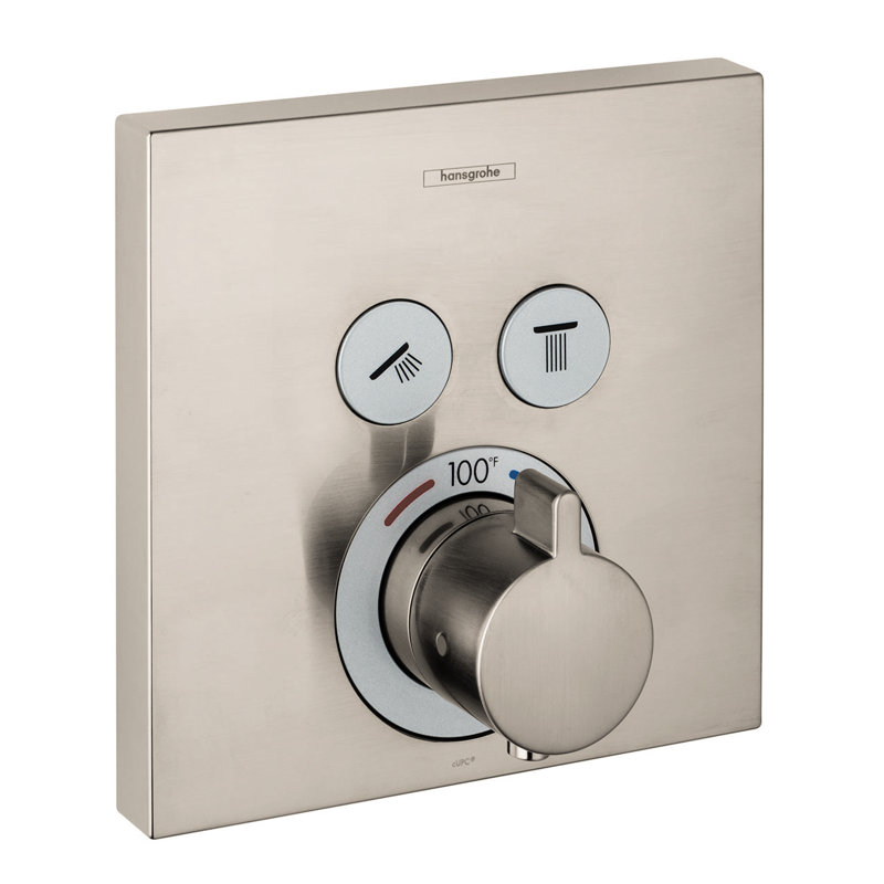 ShowerSelect 1-Handle 6-Inch Wide, Temperature Memory, Thermostatic Valve Trim Only, with Diverter, Brushed Nickel