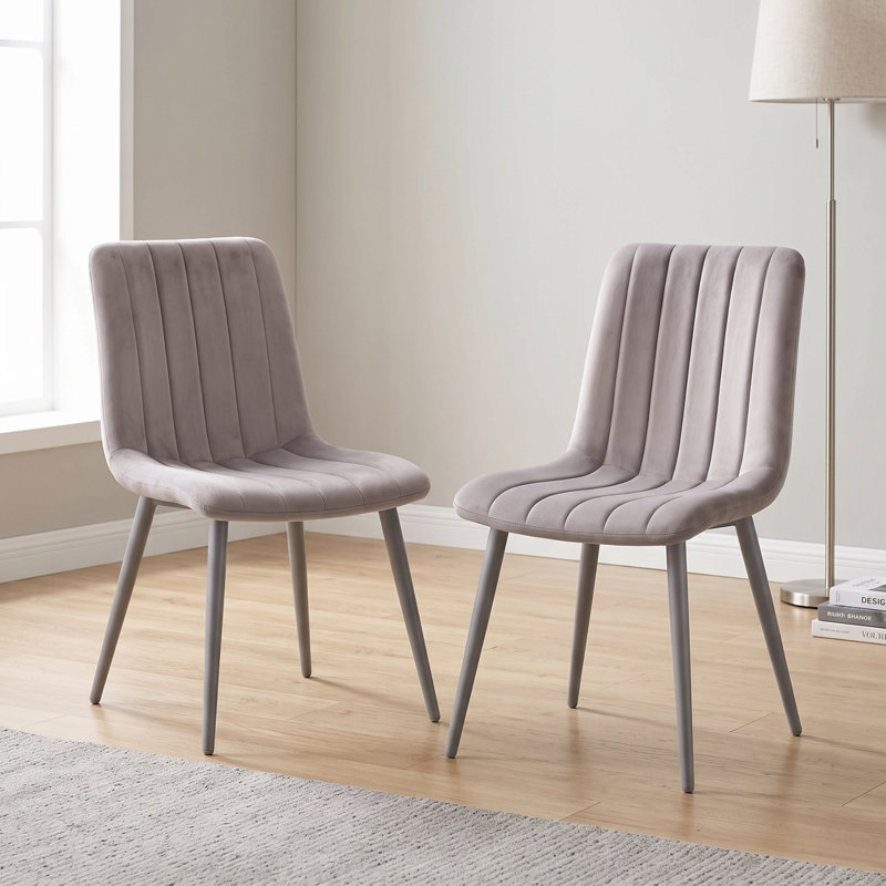 Modern Velvet Dining Chairs Set of 2/4/6 Kursi Chair Dining Room Furniture, 6, Grey