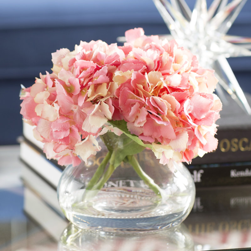 Hydrangea Arrangement in Vase, Pink, Small