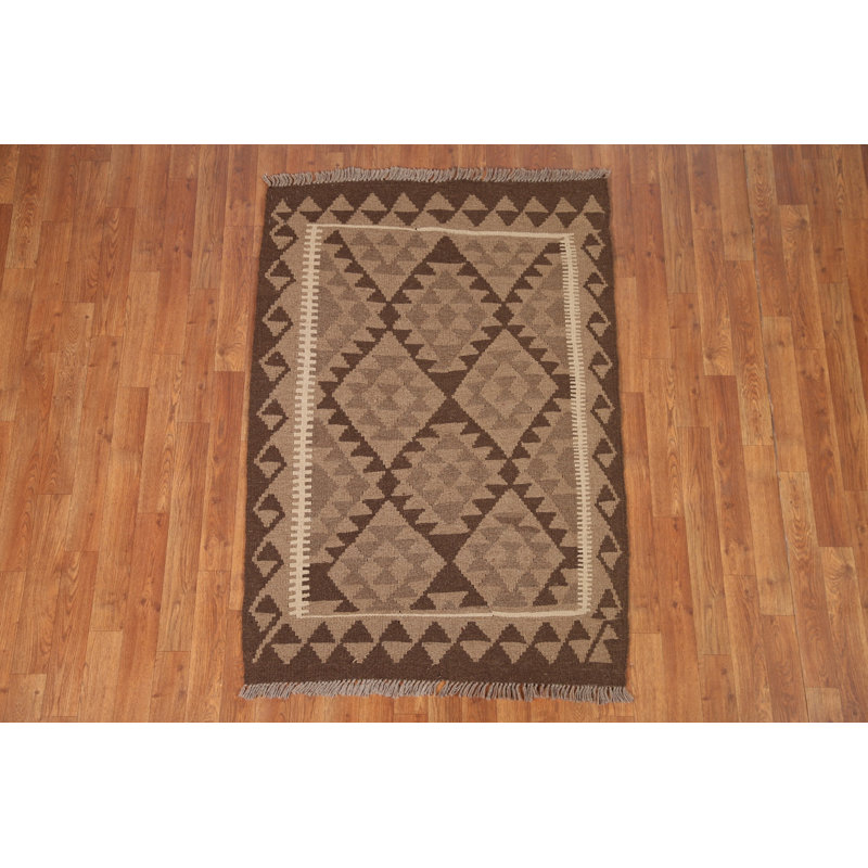 Reversible Kilim Wool Area Rug 3x5