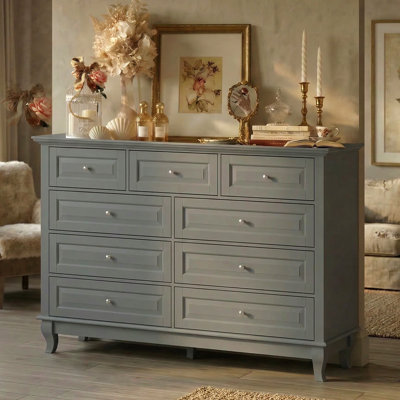 Commode à neuf tiroirs de style élégant