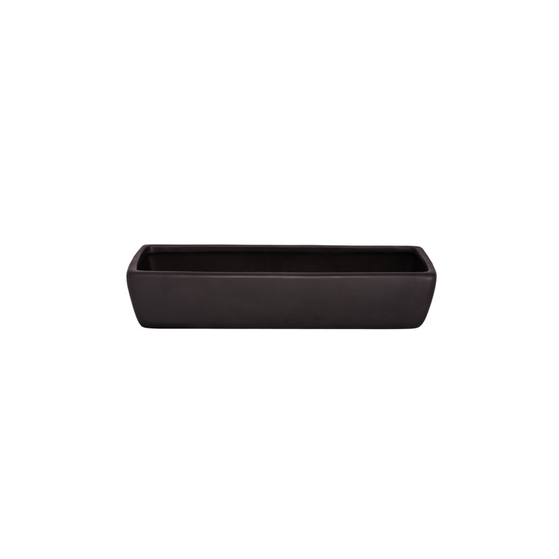 Pot en céramique rectangulaire noir mat