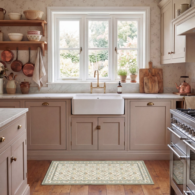 Laura Ashley Barrington Imagine Printed Chenille Rugs Set, Beige