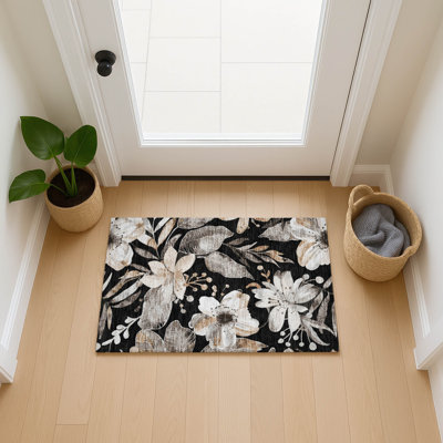 Machine Washable Indoor/Outdoor London ACN2260 Floral Rug