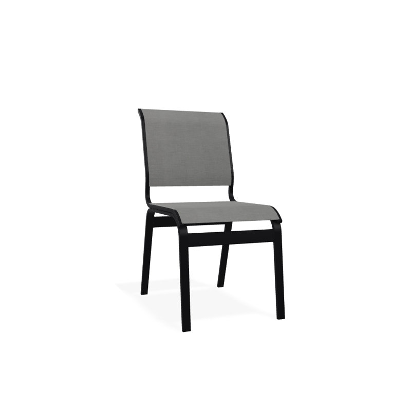 Chaise d'appoint de salle à manger Hiraku, Alliage Sunbrella®, Noir texturé
