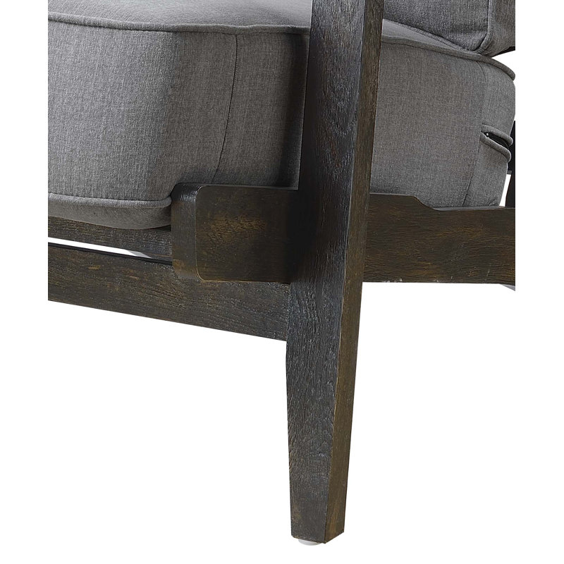 Fauteuil en polyester Williford Candace, Ardoise, Espresso