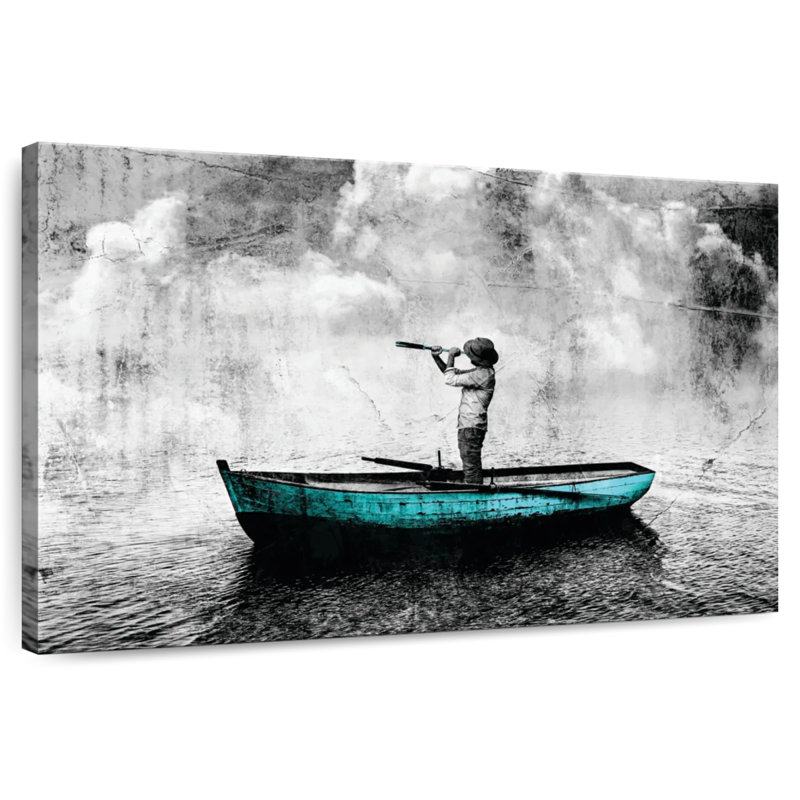 Mehar Man On Boat, 26" H x 39" W