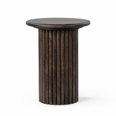 Auren Solid Wood Fluted End Table