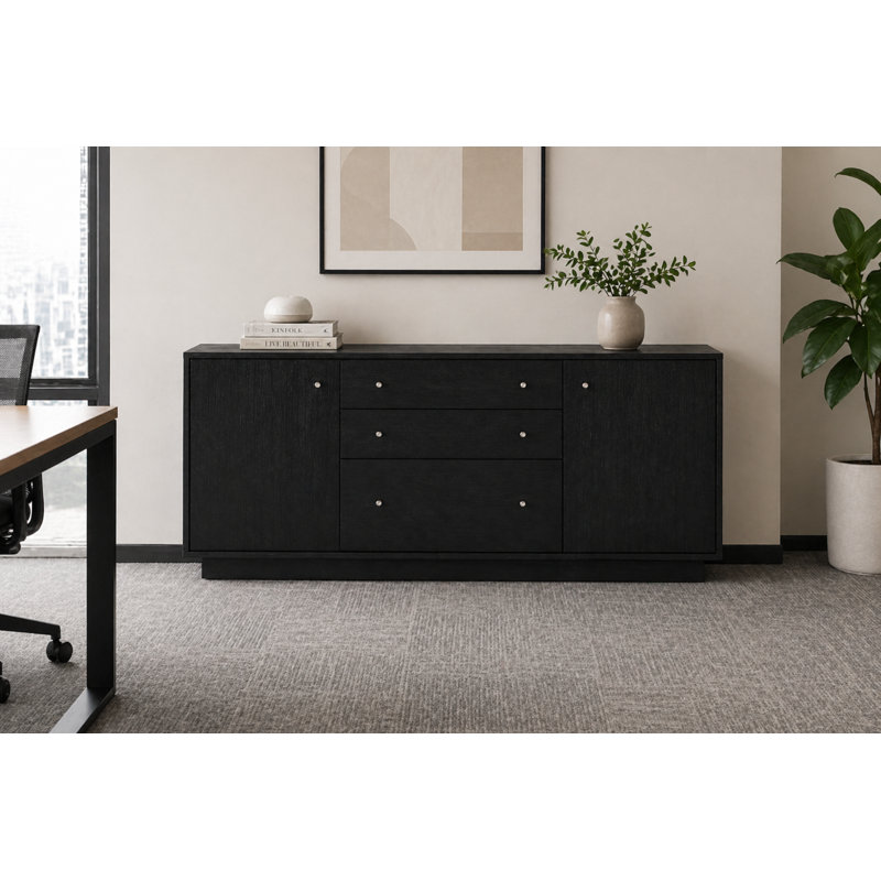 Crédence de bureau Bali 66 po Bali, Black Veneer