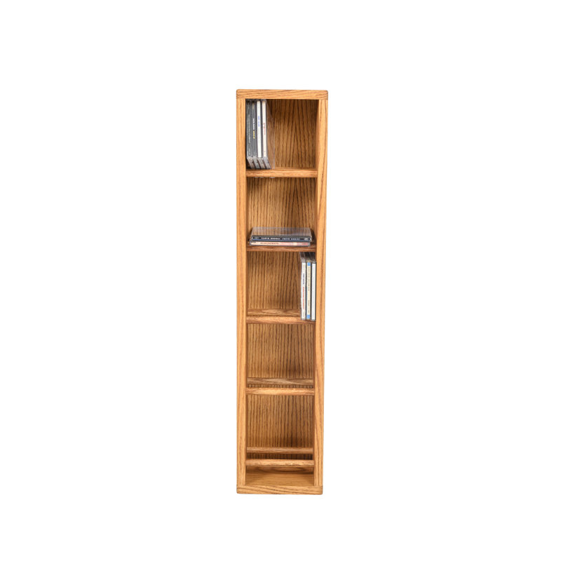 Dowel-Style Wooden CD Rack - 06W Series, Clear, 33.5" H x 7.25" W x 6.5" D