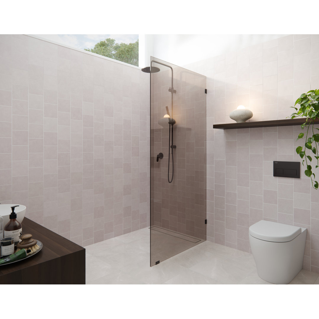 Ursa 30 in. x 78 in. Fully Frameless Bronze Tinted Single Fixed Shower Panel Glass Warehouse 