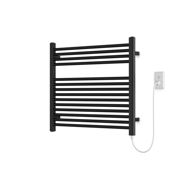 Denby Wall Mount Electric Towel Warmer, Black, 27" H x 29.5" W x 5.19" D