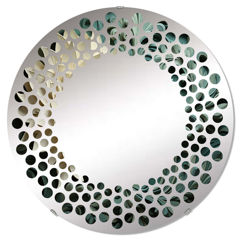 Miroir mural vert à pois Helix - MIR106093 C, 31,4 po x 31,4 po, Cercle