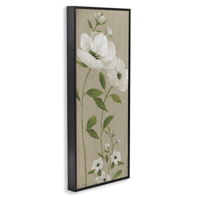  Curved Poppy Blossoms Black Framed Giclee Art by Nan