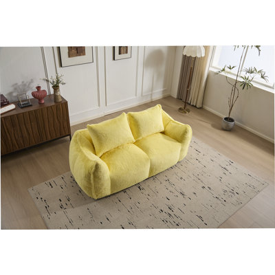 Boneless Soft And Fluffy Bean Bag Couch For Adults, Cozy Loveseat With Pillows, Ideal For Indoor Relaxation In Living Room Or Bedroom