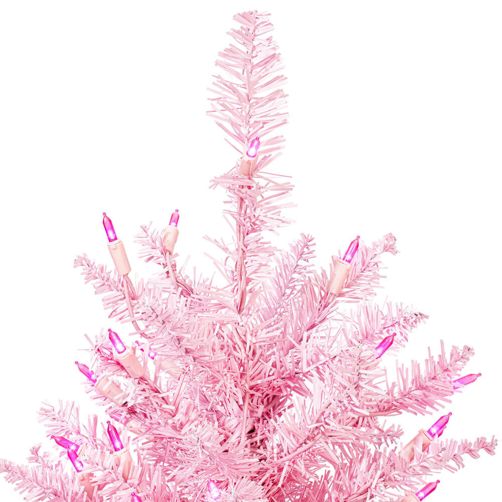2' x 20" Pink Artificial Christmas Tree with 50 Pink LED Lights. The Holiday Aisle®