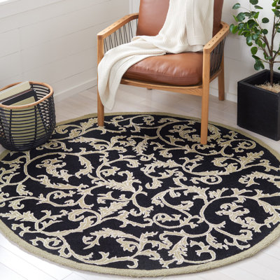 Hand Hooked Wool Floral Rug