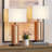 Dimmable Table Lamp with Led Nightlight, Square Wood Grain Bedside Lamp Set of 2