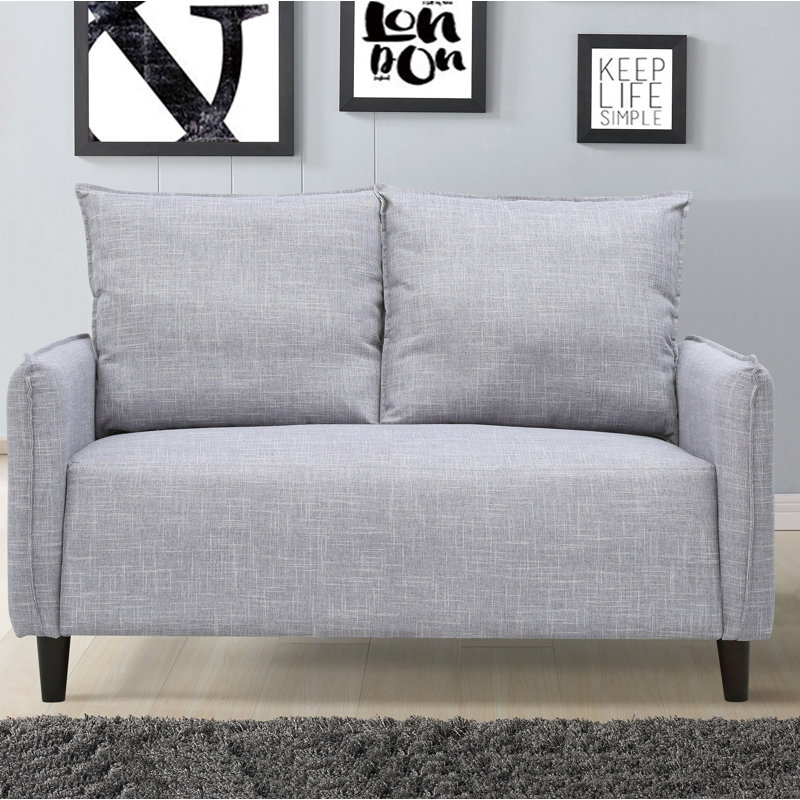 Holmsten Upholstered 51.6'' Loveseat, Gray