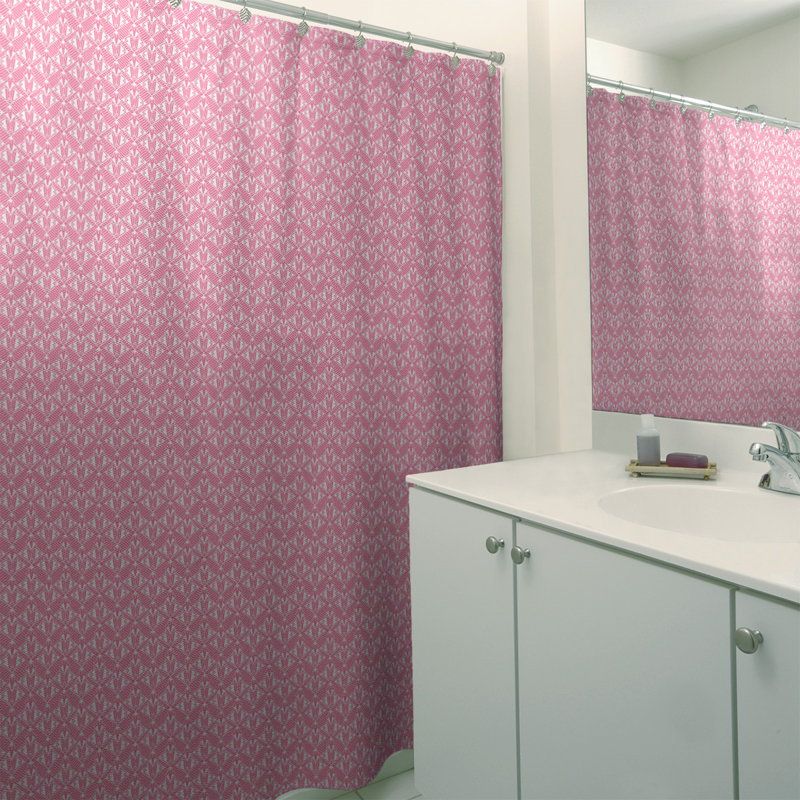 Rideau simple art déco, Rose rayé 2