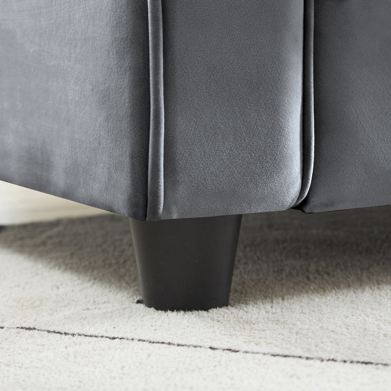 82.48'' Velvet Sofa, Gray