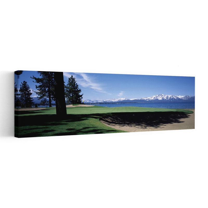 Golf course Edgewood Tahoe Golf Course Stateline Douglas County Nevada USA 1 Piece Wrapped Canvas Panoramic Wall Art
