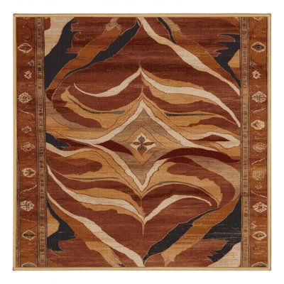 Machine Washable Persian Brown Area Rug