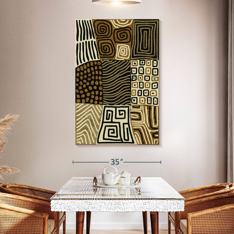 Avery Neutral Tribal Lines, 51" H x 34" W