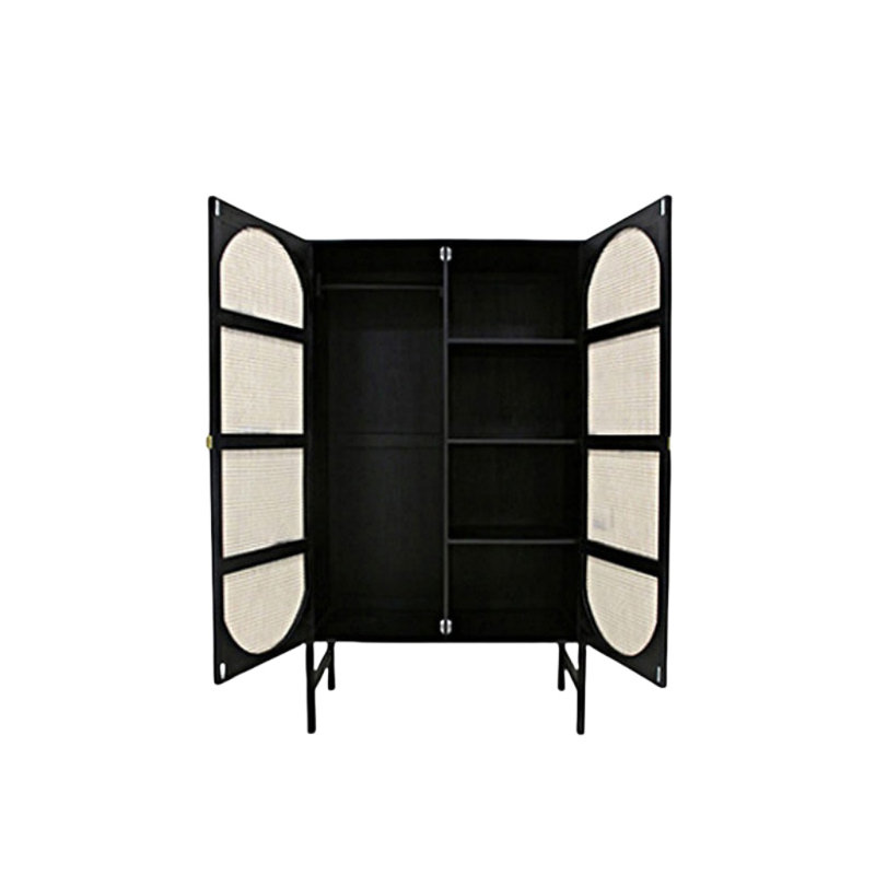 Garde-robe simple de couleur unie classique, H 70,87 po x l 35,43 po x P 19,69 po, Noir, noir, noir, noir