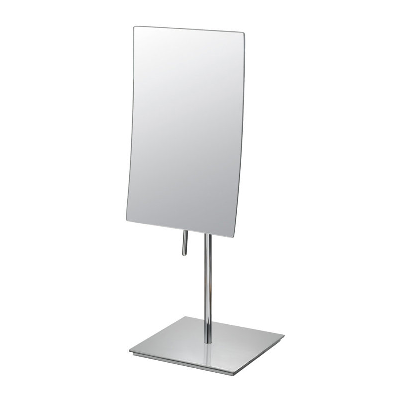 Polished Nickel Rectangular Magnifying Makeup Mirror
