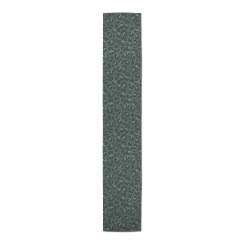 Dunihue Animal Print Cotton Blend Table Runner, Gray, 90" L x 16" W