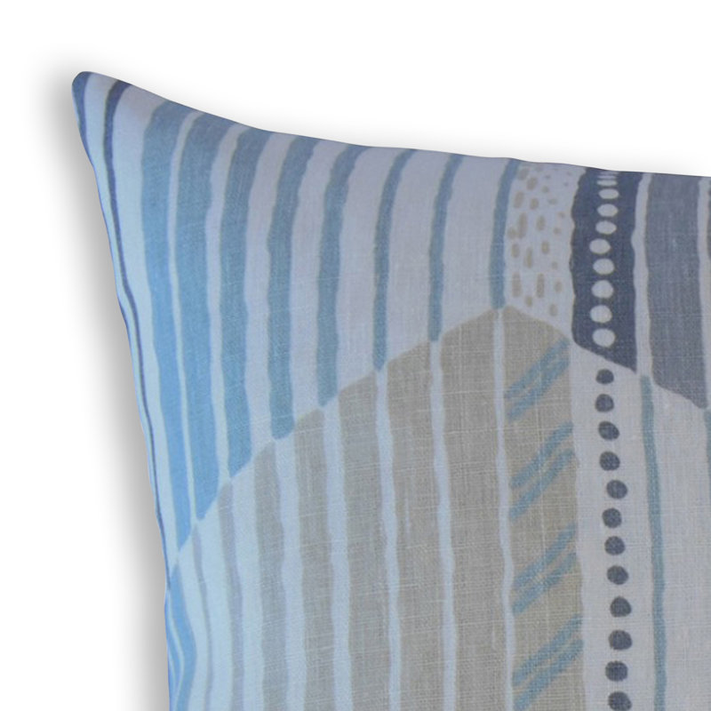 Parkin Linen Rectangular Pillow Cover & Insert, Blue/White, 18" x 18", Throw Pillow