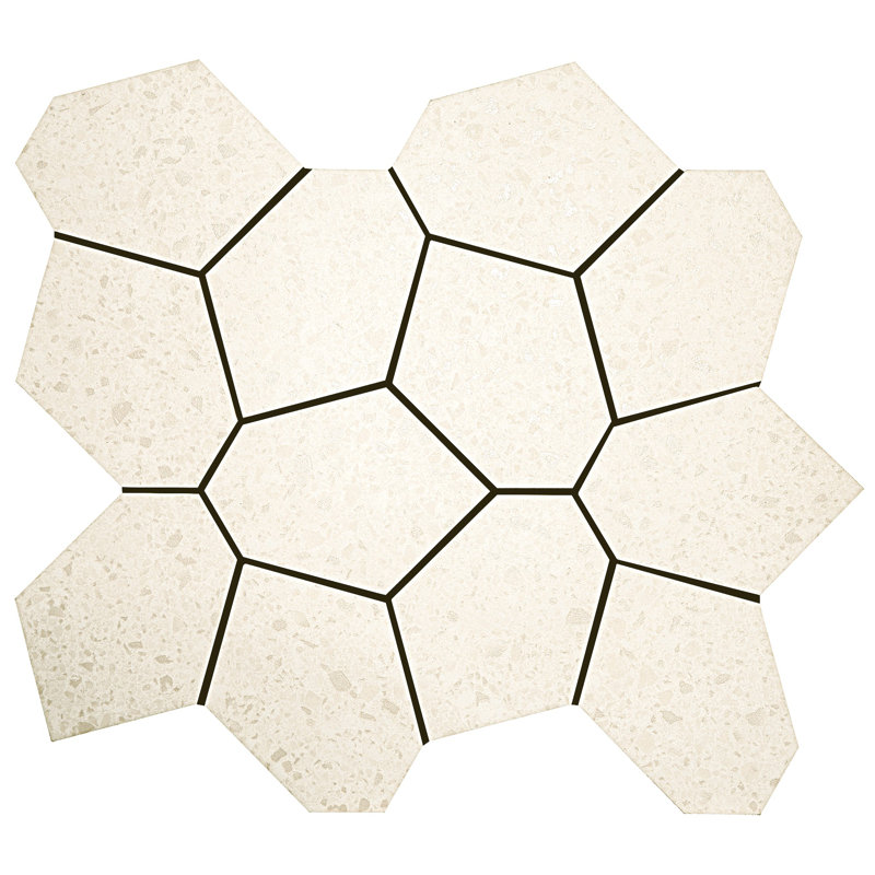Birthplace 3" W x 4" L Porcelain Terrazzo Look Tile Mosaic Sheet, Linen