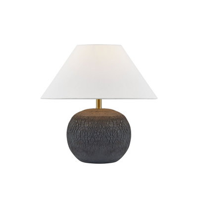 Lampe de table 15 po avec abat-jour en lin Zane, noir