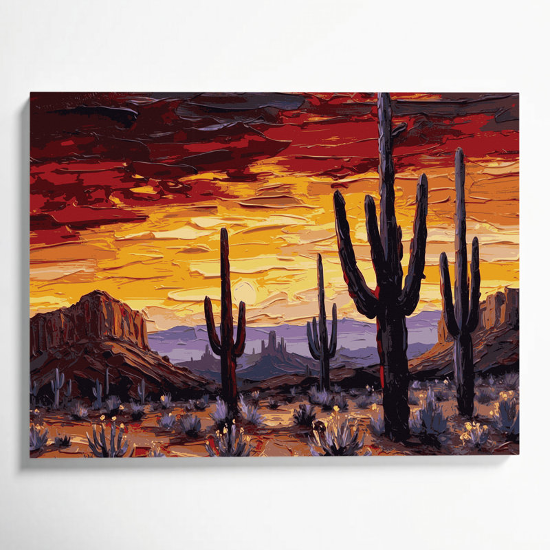 Art mural sur toile brun du sud-ouest, paysages du sud-ouest 132 Saguaro, H 11 po x l 14 po