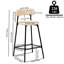 Ensemble de 2 tabourets de bar en corde de papier tressée à la main. Chaises de bar décoratives pour la maison. Structure en métal noir, siège blanc crème. Polyvalents et faciles à installer, surtout dans un restaurant.