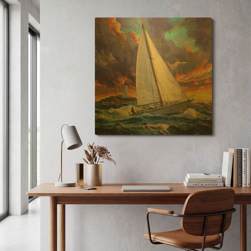  «Into The Wind» par Rich Monet, art mural en métal doré, 36 po x 36 po, 36 po x 36 po