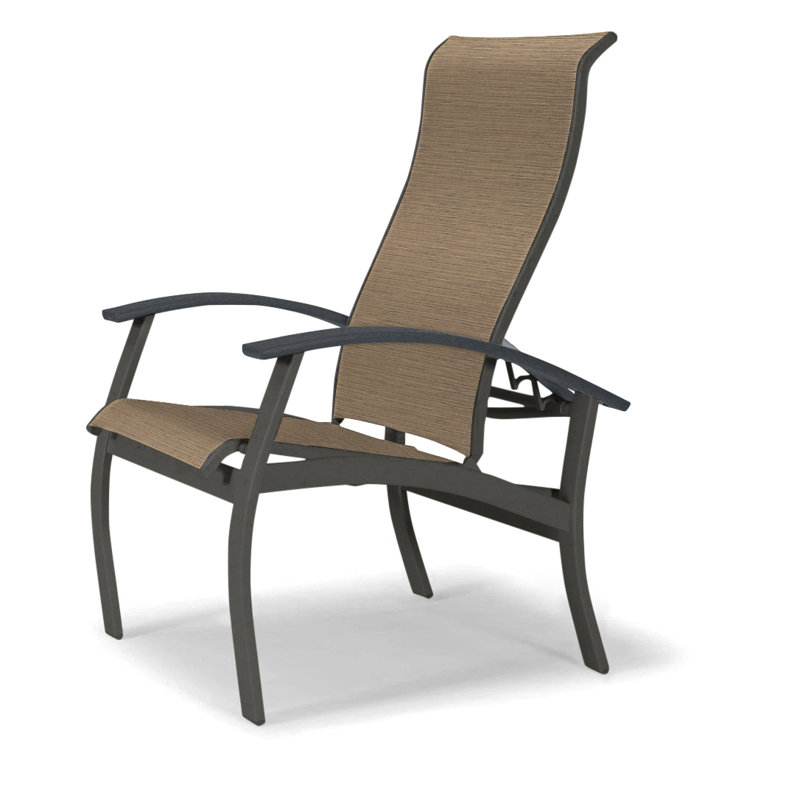 Chaise de patio Askar, Rouge 1D Sunbrella®, Graphite texturé, Graphite classique