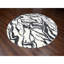 Tapis oriental rond en laine noué à la main de conception moderne ivoire 8 pi x 8 pi noir ED2F3603F7D94B81B502036F54CEFAF9