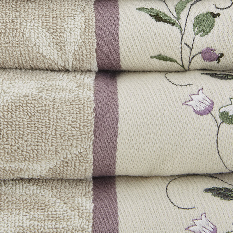 Cotton 6 Piece Towel Set, Purple