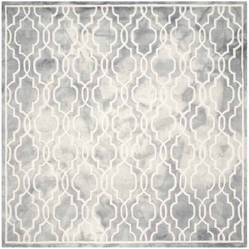 Ruthe Hand Tufted Wool Geometric Rug, Square 7'